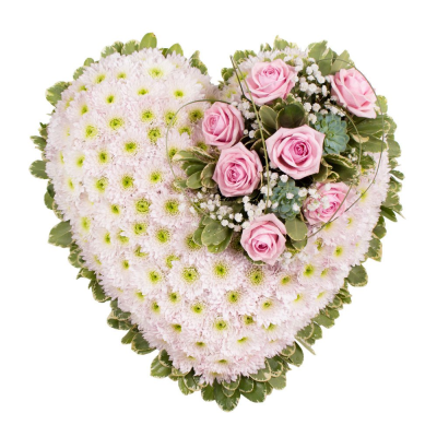 Gentle Memories Heart - A soft and elegant heart tribute, beautifully arranged to express love, sympathy and treasured memories.