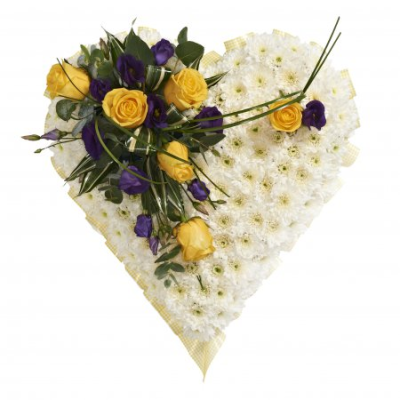 Golden Memories Heart - A beautiful heart-shaped tribute with warm yellow and rich purple tones, created with love and care.
