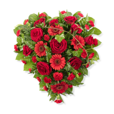 Forever in My Heart - A rich red heart tribute symbolising deep love, affection and lasting memories.