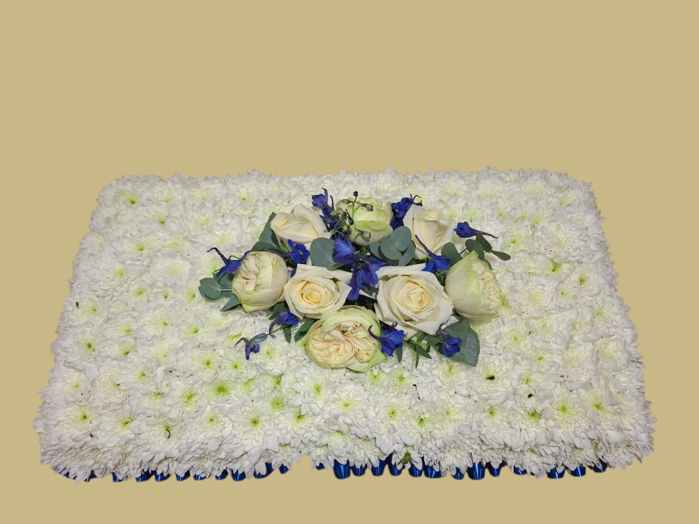 Blue & White Funeral Pillow Product Image